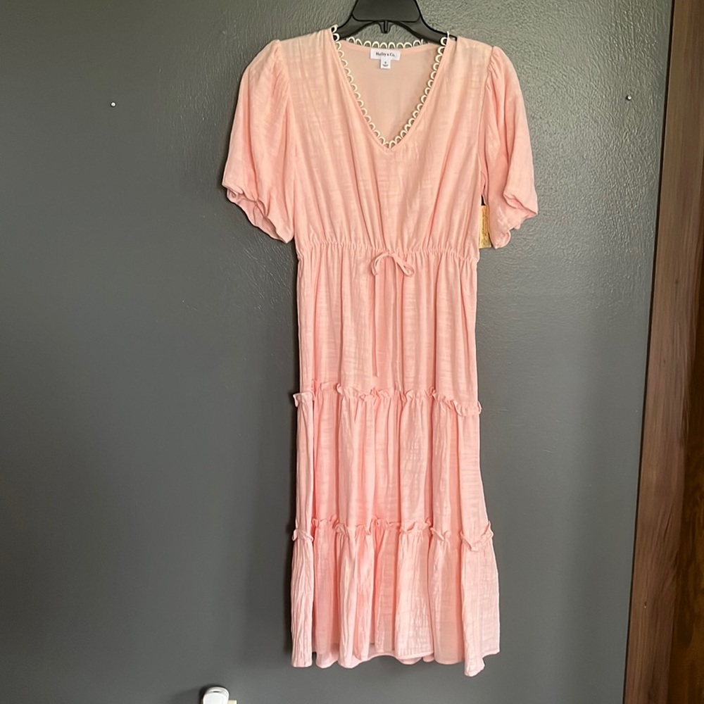 Pink midi dress